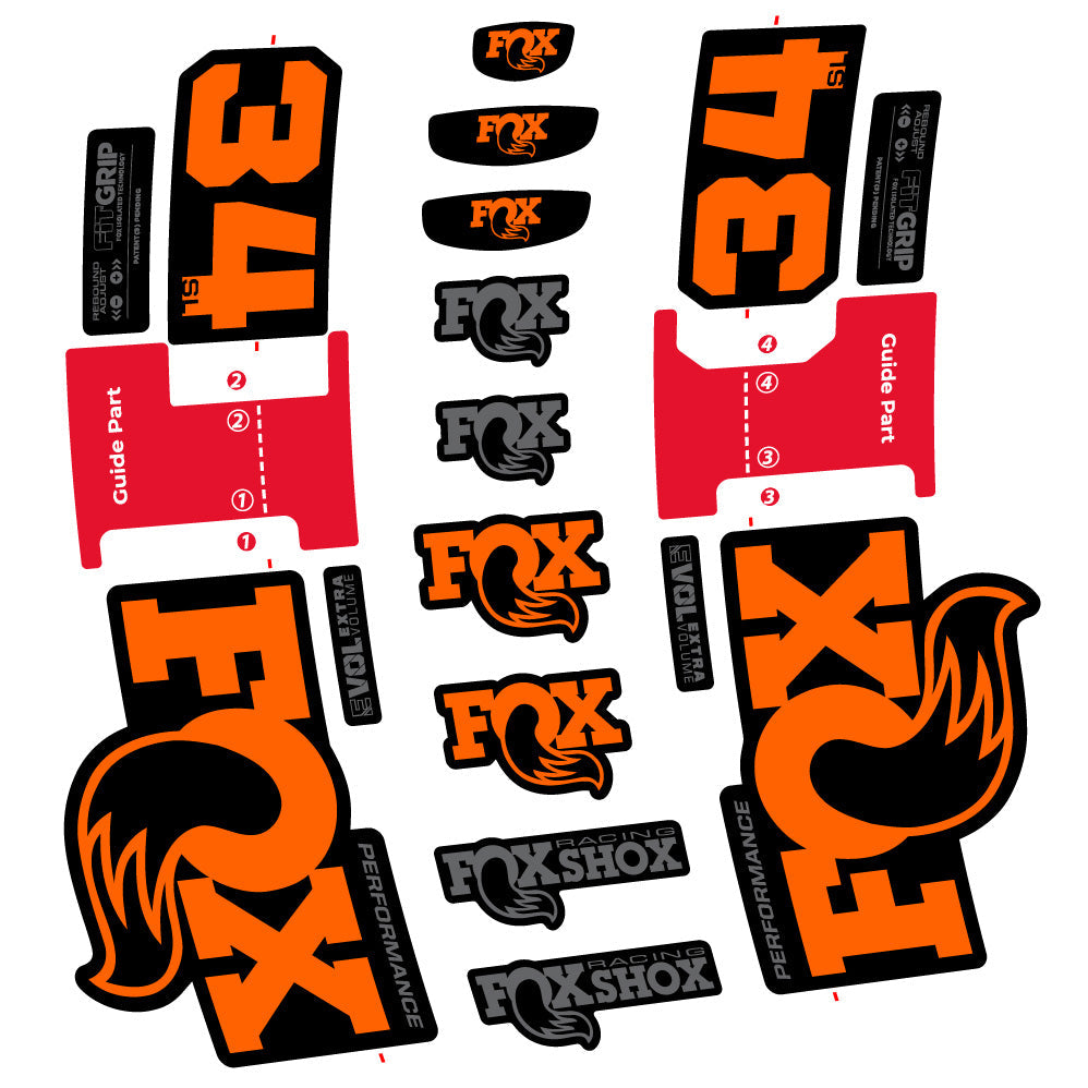 Stickers Fox 34 SL Performance compatibles Autocollants fourche VTT 29"