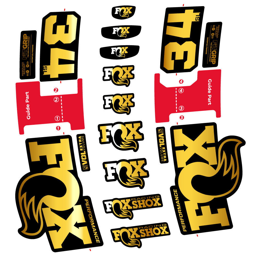 Stickers Fox 34 SL Performance compatibles - Autocollants fourche VTT
