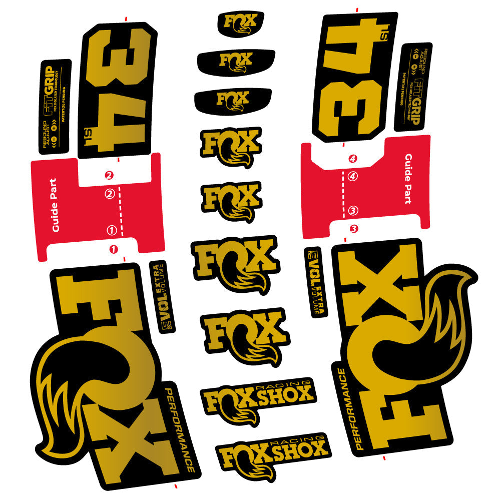Stickers Fox 34 SL Performance compatibles - Autocollants fourche VTT
