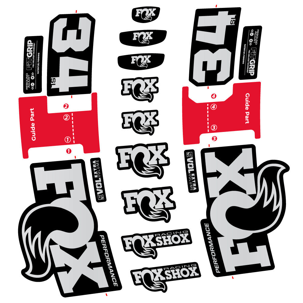 Stickers Fox 34 SL Performance compatibles - Autocollants fourche VTT