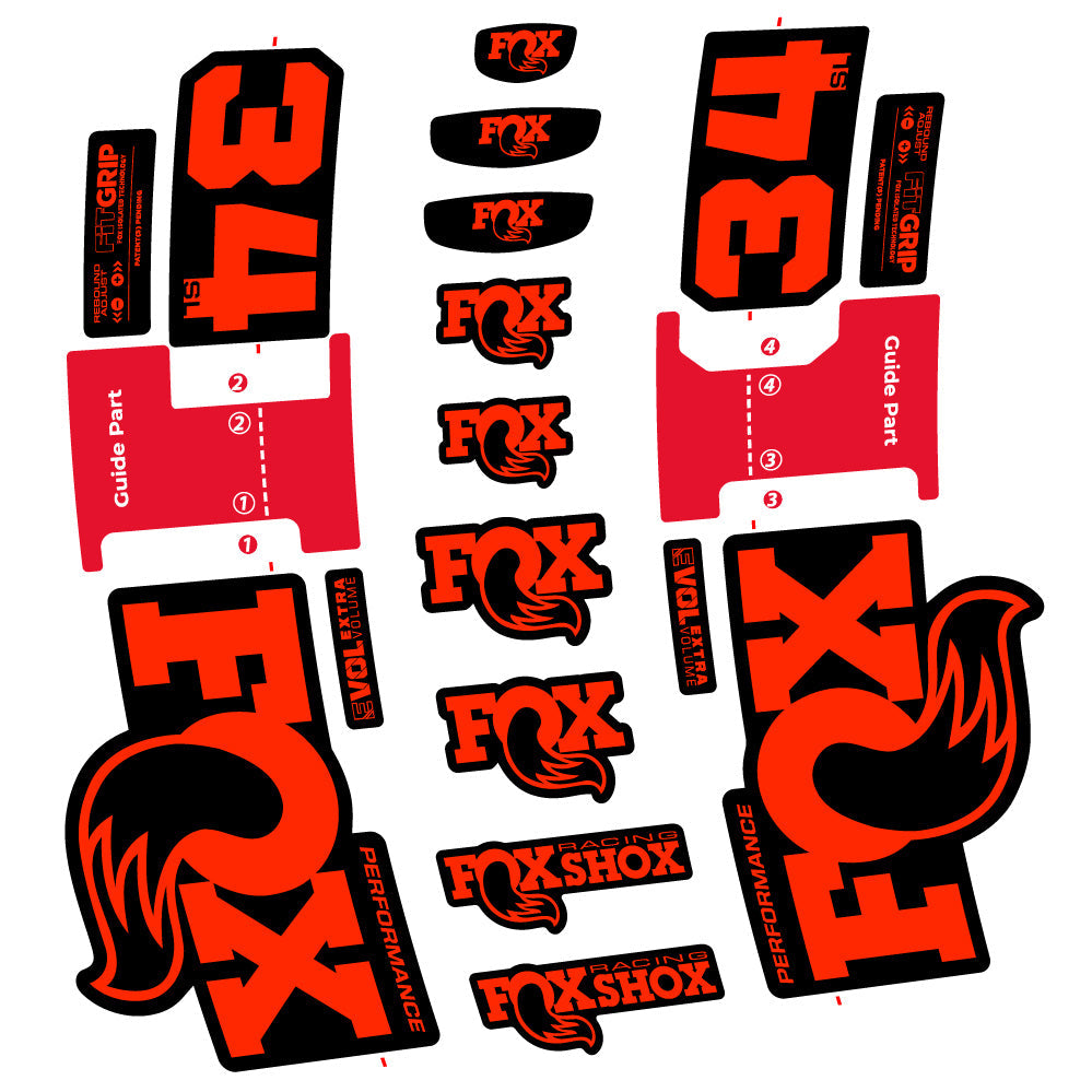 Stickers Fox 34 SL Performance compatibles Autocollants fourche VTT 29"