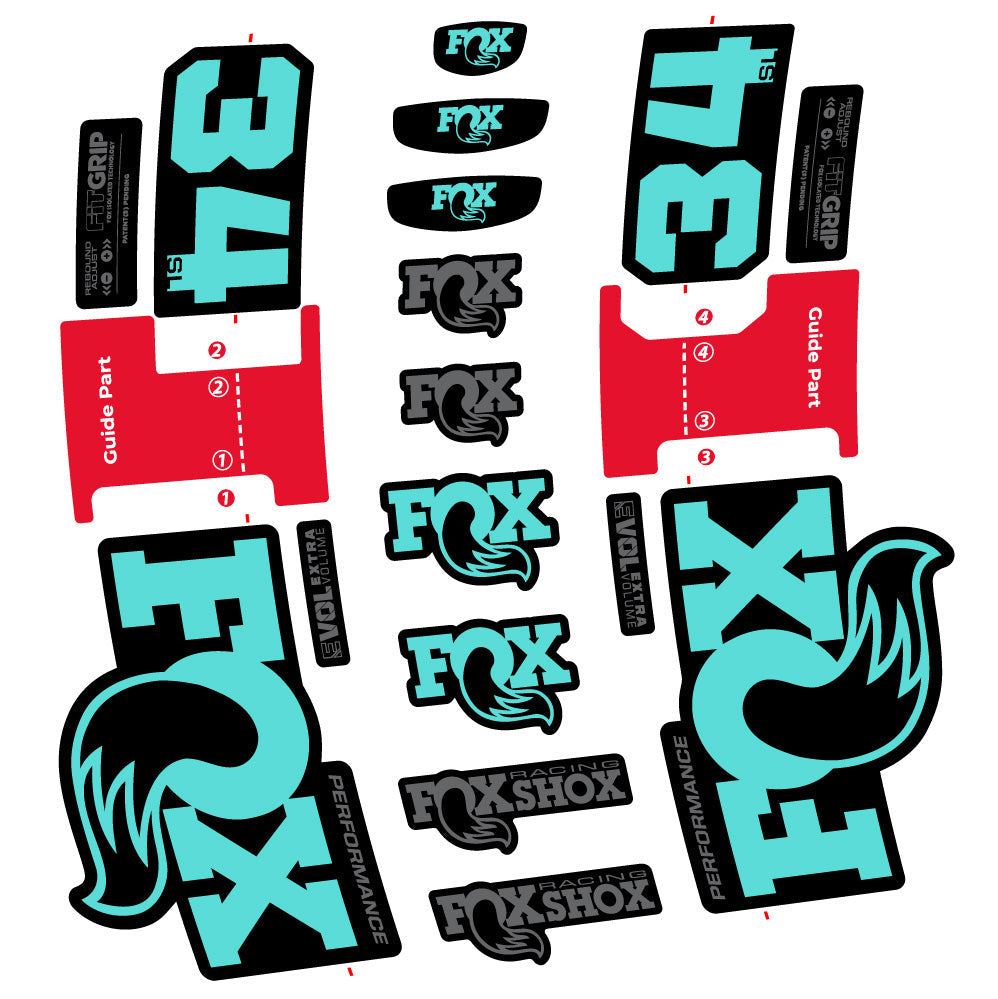Stickers Fox 34 SL Performance compatibles - Autocollants fourche VTT