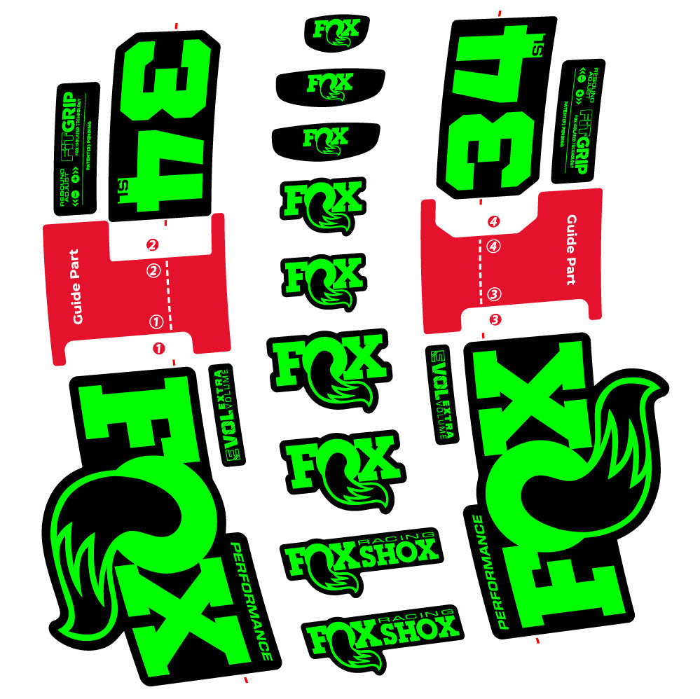 Stickers Fox 34 SL Performance compatibles - Autocollants fourche VTT
