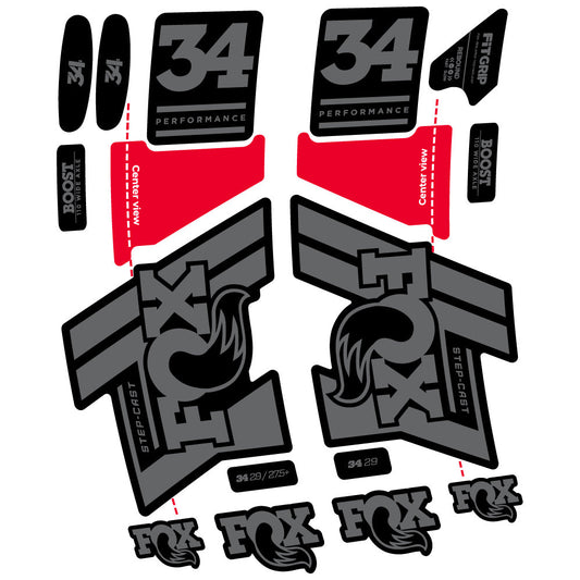 Stickers Fox 34 SC Performance 2019 compatibles Autocollants fourche VTT