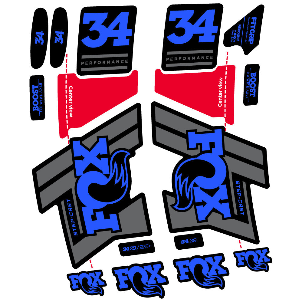 Stickers Fox 34 SC Performance 2019 compatibles Autocollants fourche VTT