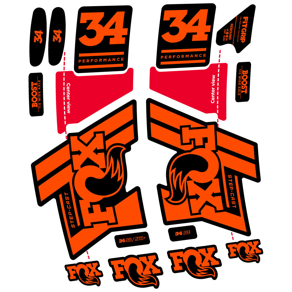 Stickers Fox 34 SC Performance 2019 compatibles Autocollants fourche VTT