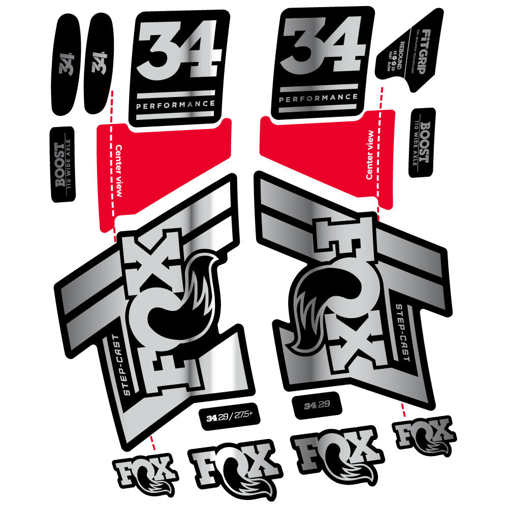 Stickers Fox 34 SC Performance 2019 compatibles Autocollants fourche VTT