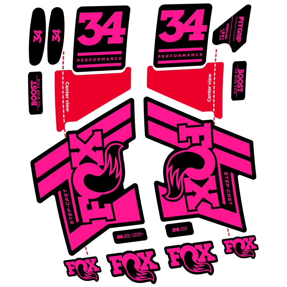 Stickers Fox 34 SC Performance 2019 compatibles Autocollants fourche VTT
