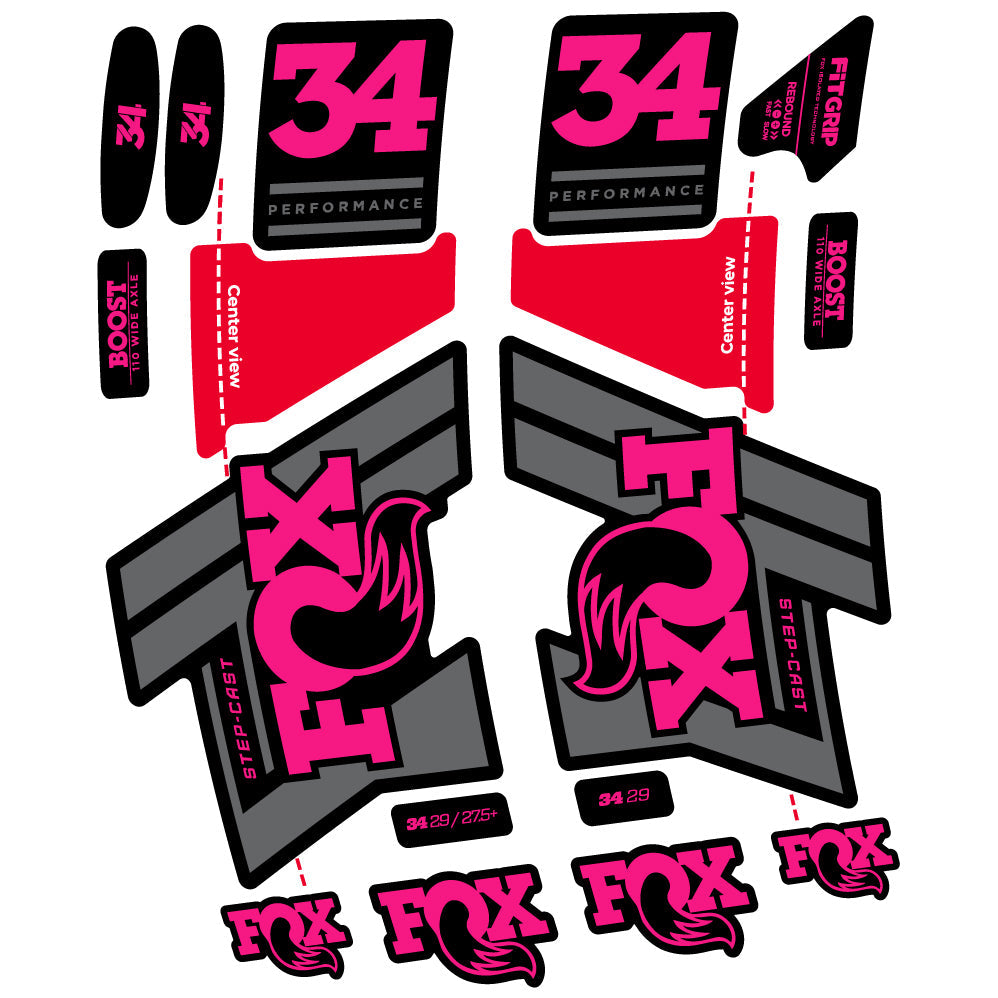Stickers Fox 34 SC Performance 2019 compatibles Autocollants fourche VTT