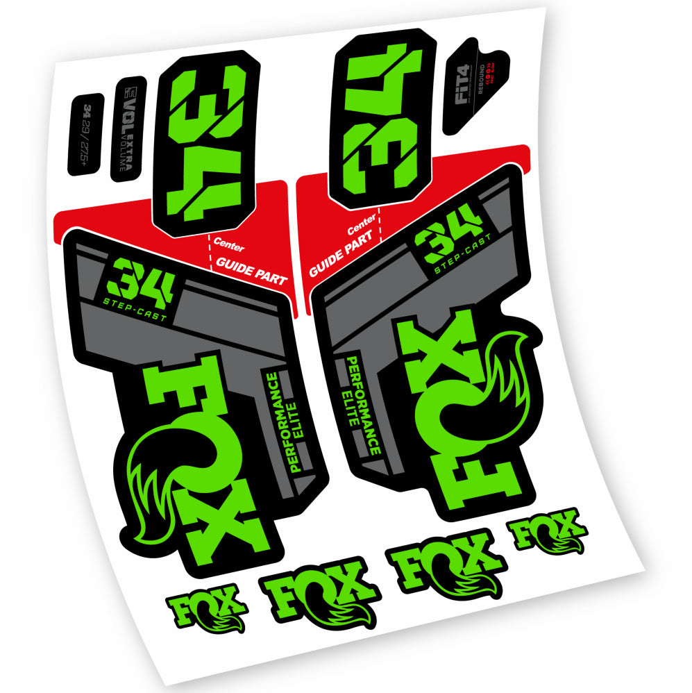 Stickers Fox 34 Step Cast Elite 2021 compatibles Autocollants fourche VTT 29"
