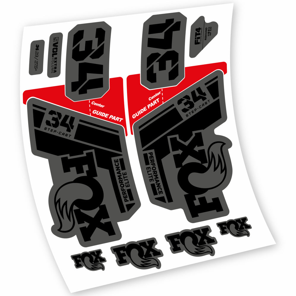 Stickers Fox 34 Step Cast Elite 2021 compatibles Autocollants fourche VTT 29"