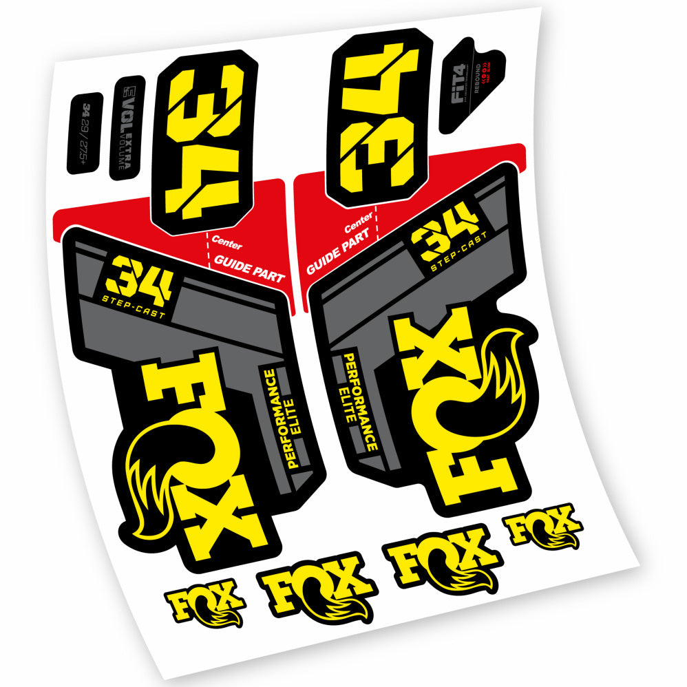 Stickers Fox 34 Step Cast Elite 2021 compatibles Autocollants fourche VTT 29"