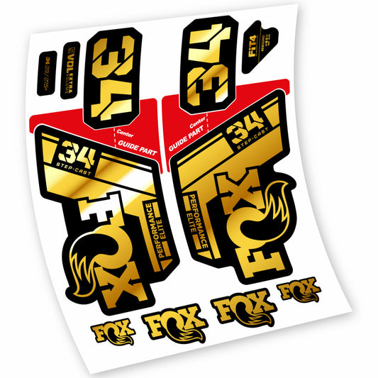 Stickers Fox 34 Step Cast Elite 2021 compatibles Autocollants fourche VTT 29"