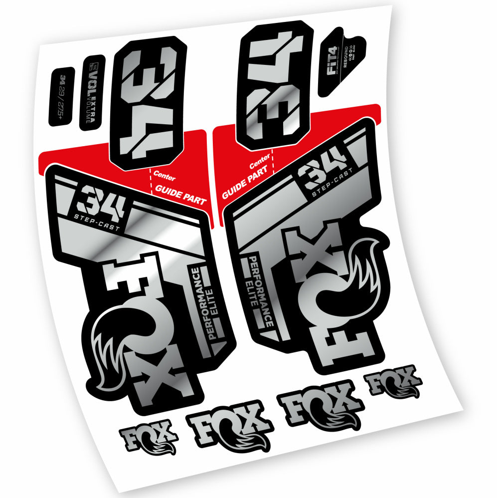 Stickers Fox 34 Step Cast Elite 2021 compatibles Autocollants fourche VTT 29"