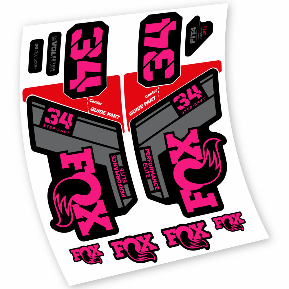 Stickers Fox 34 Step Cast Elite 2021 compatibles Autocollants fourche VTT 29"