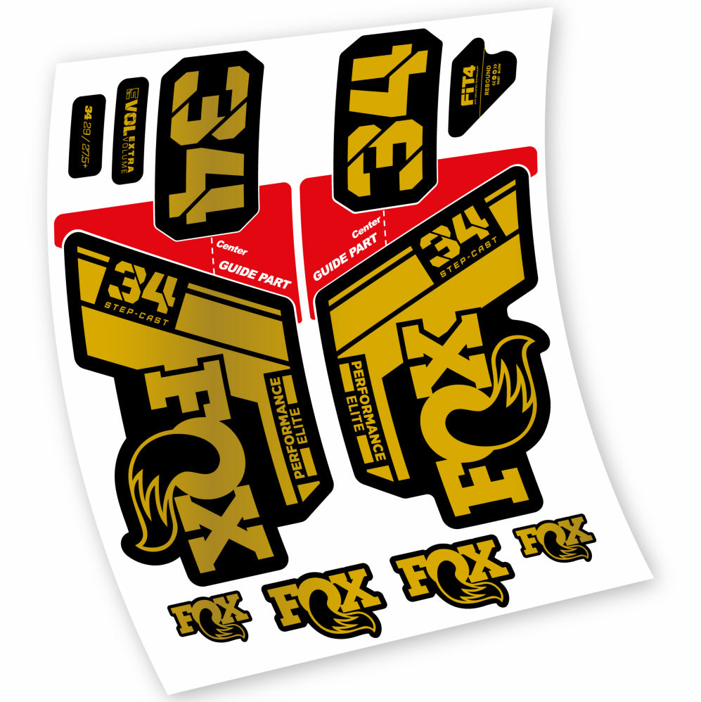 Stickers Fox 34 Step Cast Elite 2021 compatibles Autocollants fourche VTT 29"