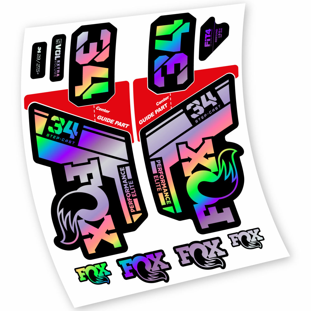 Stickers Fox 34 Step Cast Elite 2021 compatibles Autocollants fourche VTT 29"