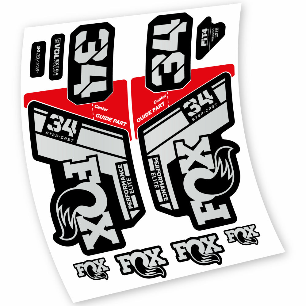 Stickers Fox 34 Step Cast Elite 2021 compatibles Autocollants fourche VTT 29"