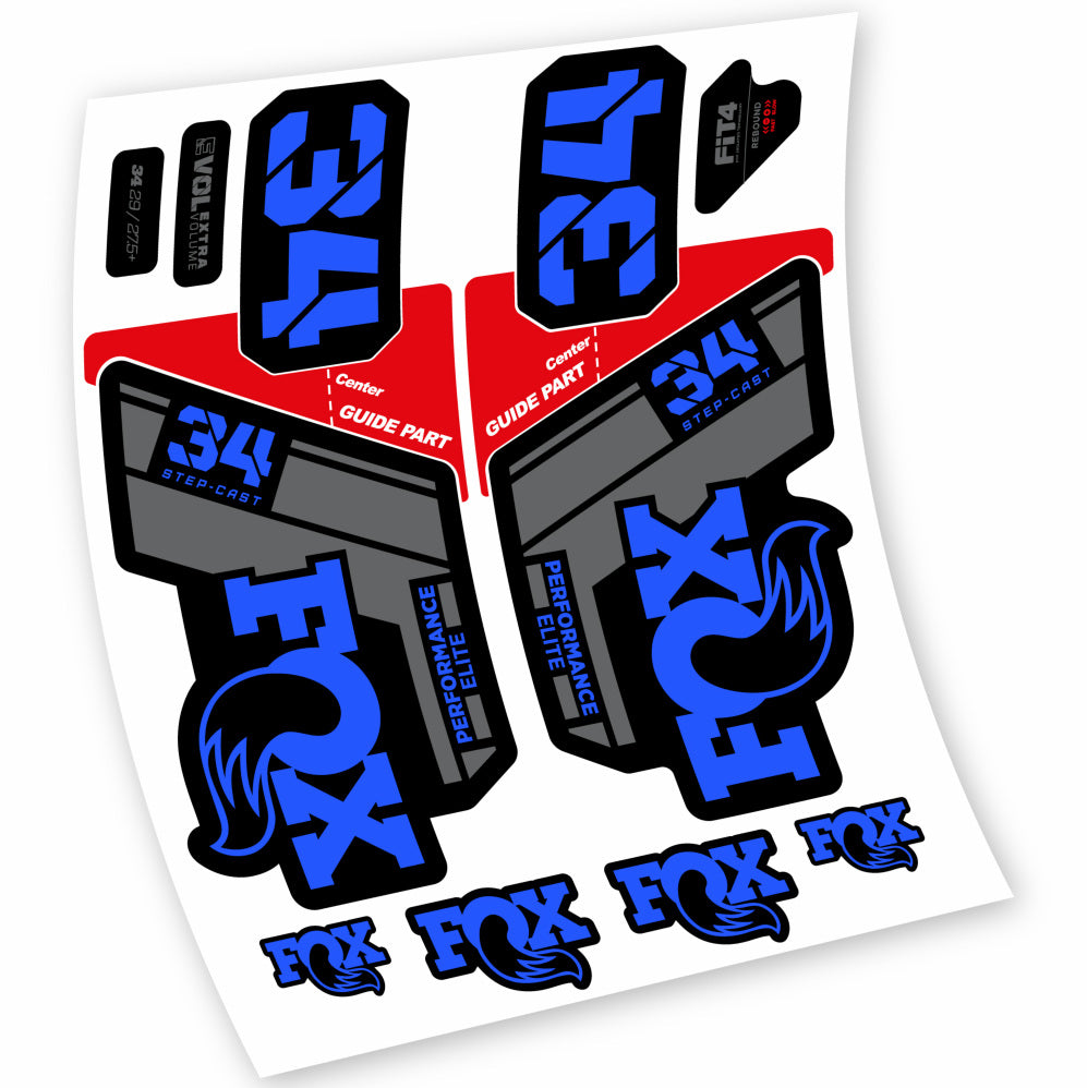 Stickers Fox 34 Step Cast Elite 2021 compatibles Autocollants fourche VTT 29"