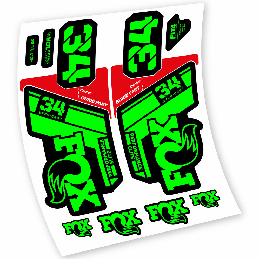 Stickers Fox 34 Step Cast Elite 2021 compatibles Autocollants fourche VTT 29"