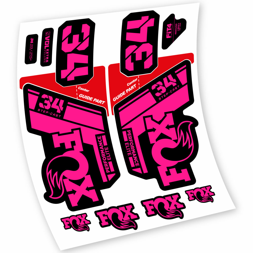 Stickers Fox 34 Step Cast Elite 2021 compatibles Autocollants fourche VTT 29"