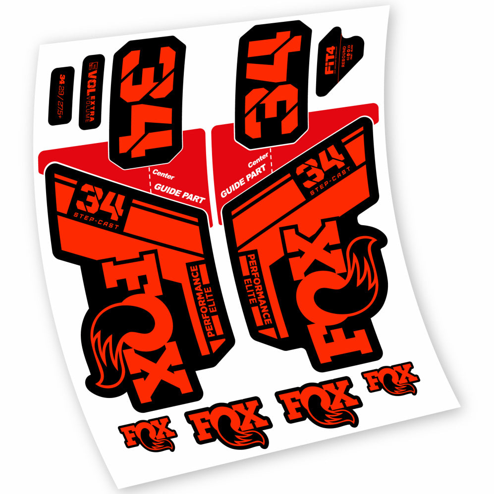 Stickers Fox 34 Step Cast Elite 2021 compatibles Autocollants fourche VTT 29"