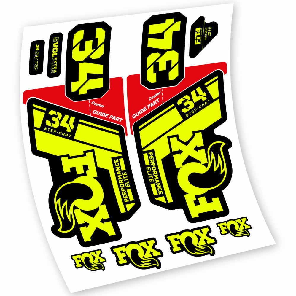 Stickers Fox 34 Step Cast Elite 2021 compatibles Autocollants fourche VTT 29"