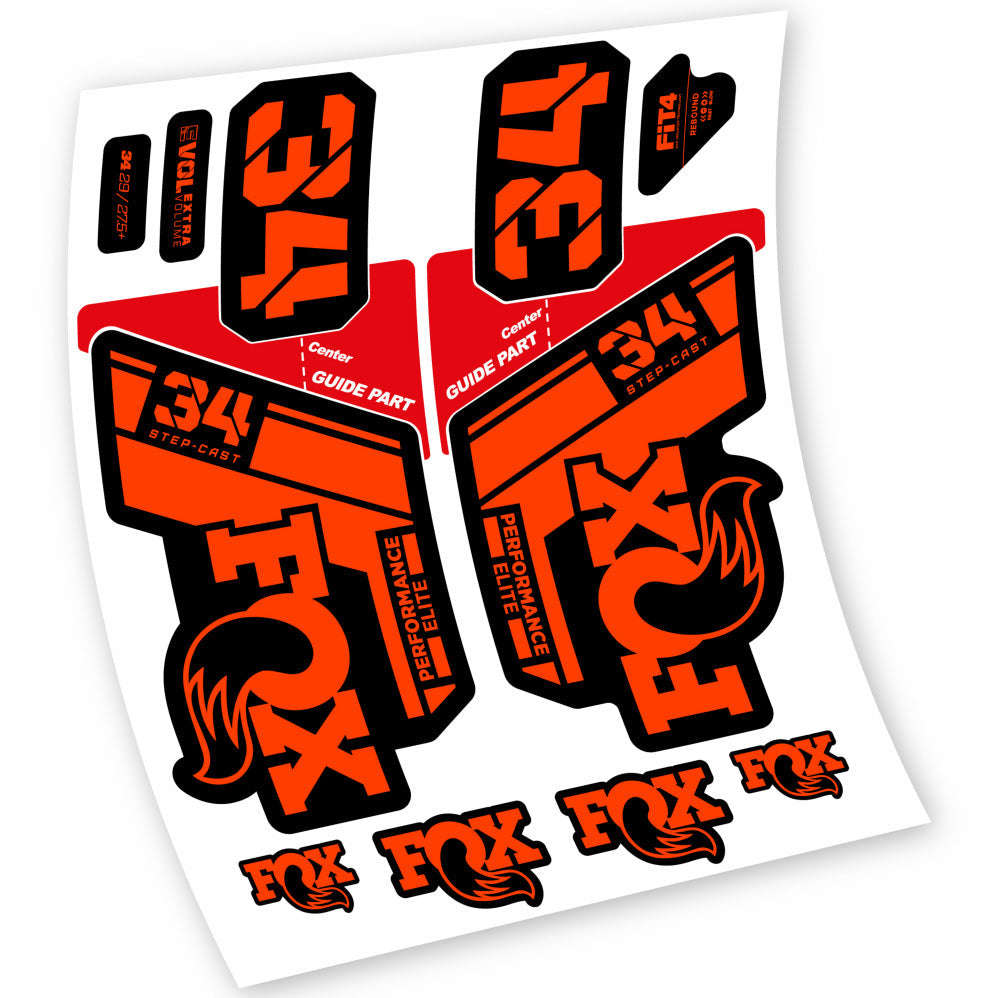 Stickers Fox 34 Step Cast Elite 2021 compatibles Autocollants fourche VTT 29"