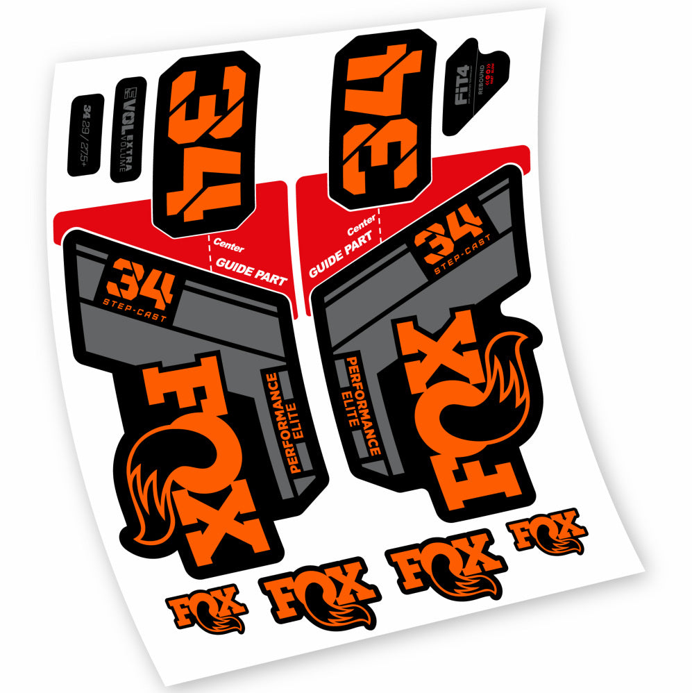 Stickers Fox 34 Step Cast Elite 2021 compatibles Autocollants fourche VTT 29"