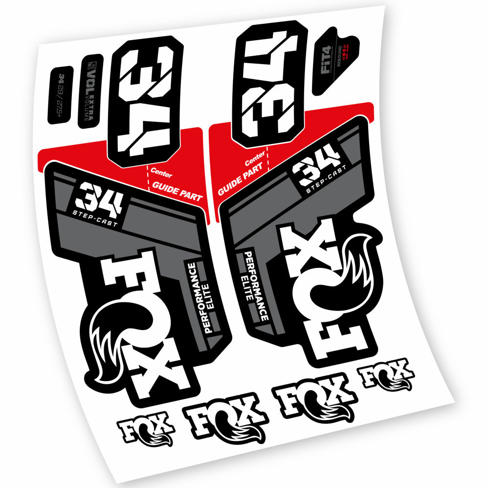 Stickers Fox 34 Step Cast Elite 2021 compatibles Autocollants fourche VTT 29"