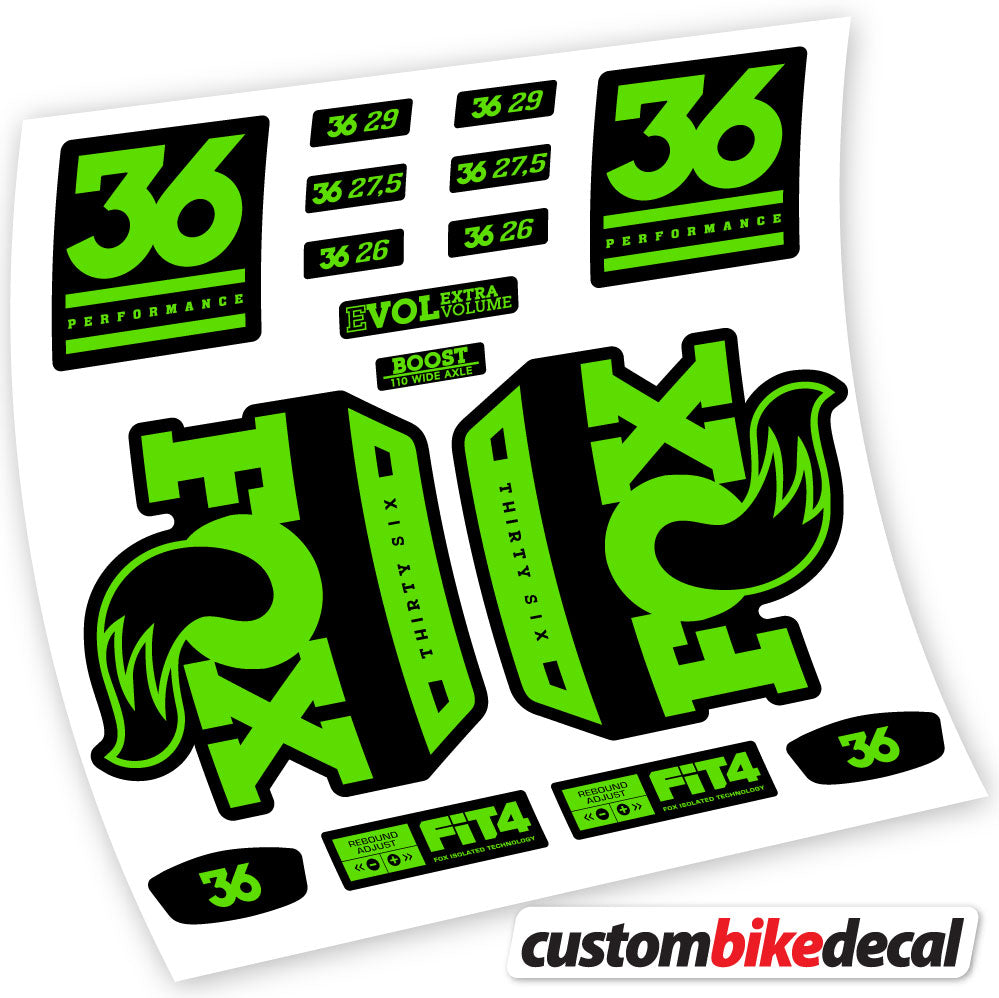 Stickers Vinyl with Fox 36 Performance 2018 2020 Durable Custom Stickers Autocollants fourche VTT