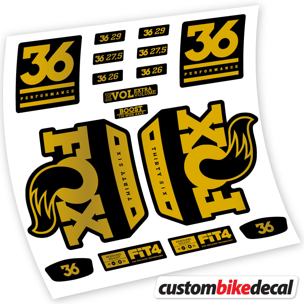 Stickers Vinyl with Fox 36 Performance 2018 2020 Durable Custom Stickers Autocollants fourche VTT