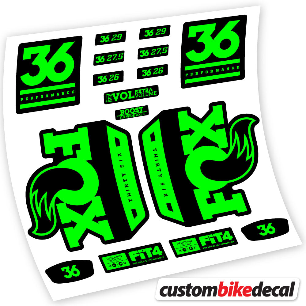 Stickers Vinyl with Fox 36 Performance 2018 2020 Durable Custom Stickers Autocollants fourche VTT