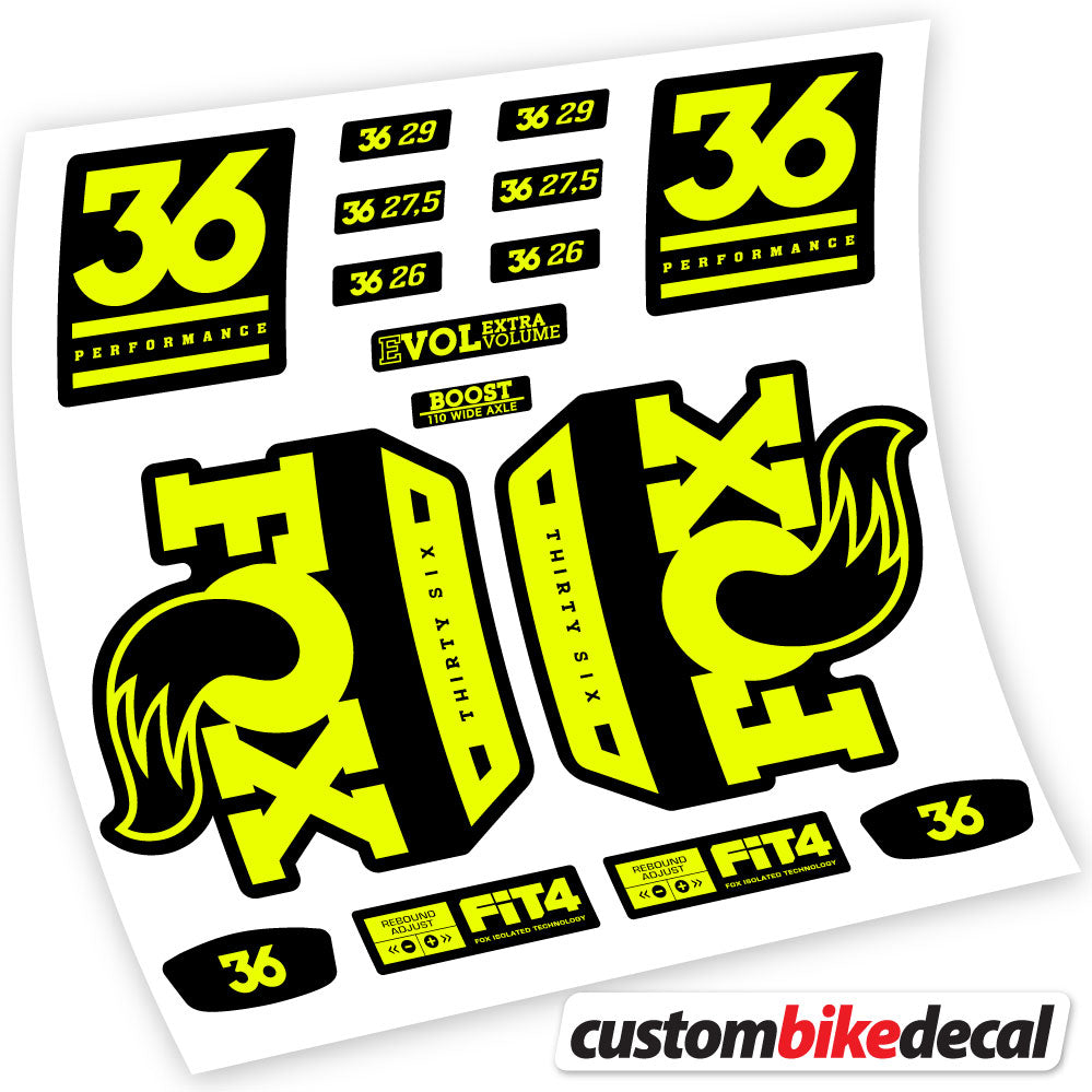 Stickers Vinyl with Fox 36 Performance 2018 2020 Durable Custom Stickers Autocollants fourche VTT