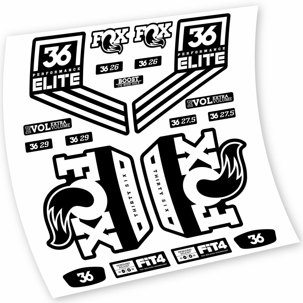 Stickers Fox 36 Performance Elite 2018 compatibles Autocollants fourche VTT 29"
