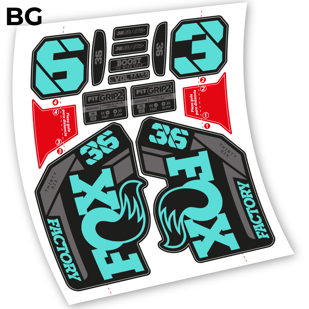 Stickers Fox 36 20212023 compatibles Autocollants fourche VTT