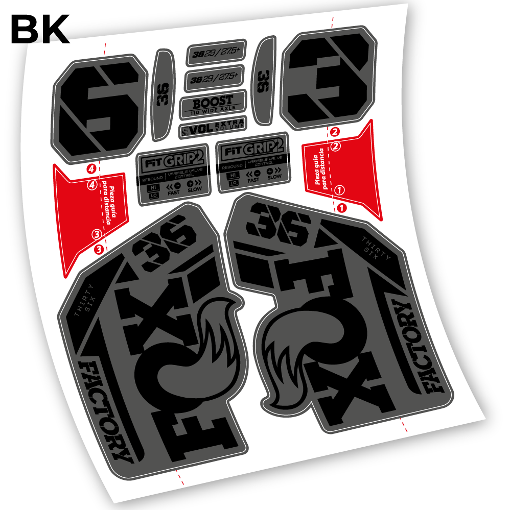 Stickers Fox 36 20212023 compatibles Autocollants fourche VTT