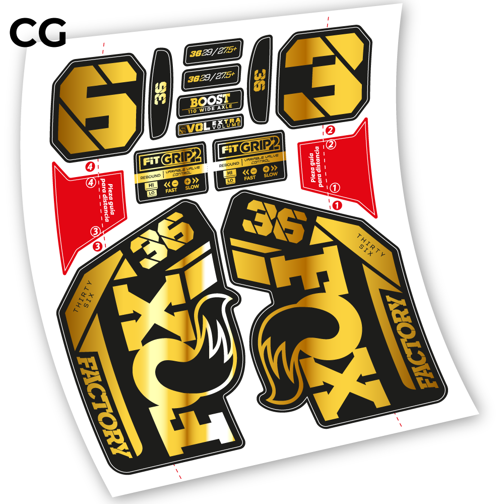 Stickers Fox 36 20212023 compatibles Autocollants fourche VTT
