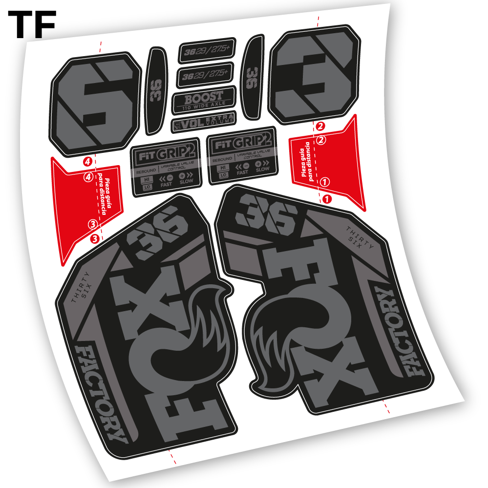 Stickers Fox 36 20212023 compatibles Autocollants fourche VTT