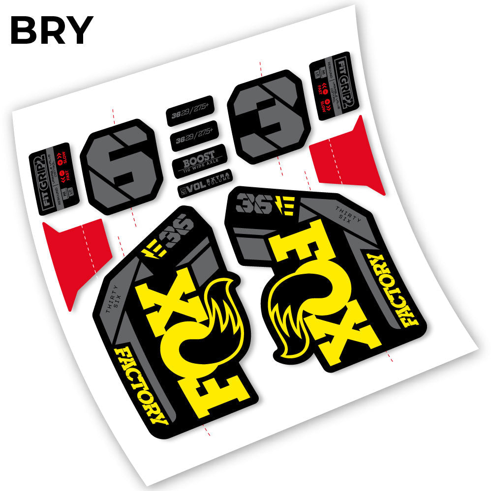 Stickers Fox 36 E Factory 29” MTB compatibles Autocollants fourche VTT 29"