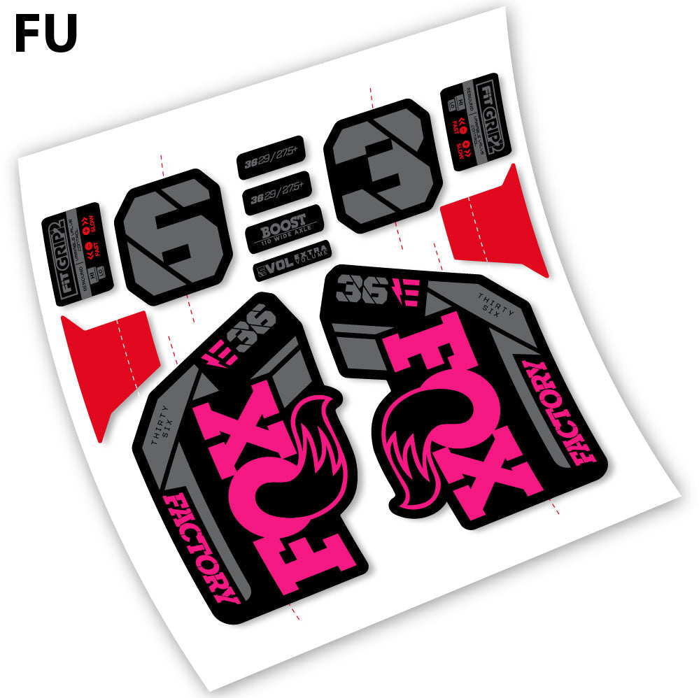 Stickers Fox 36 E Factory 29” MTB compatibles Autocollants fourche VTT 29"