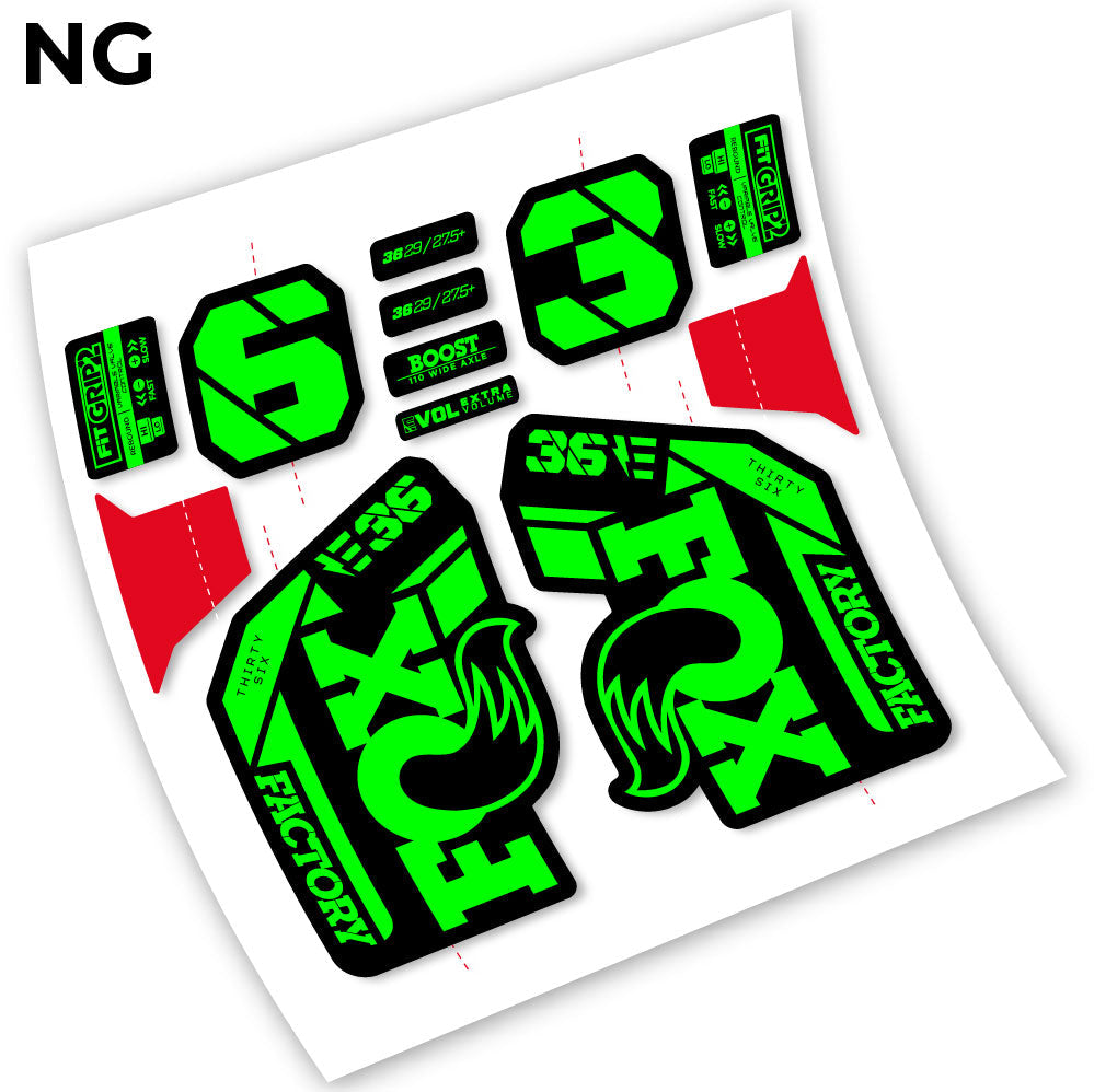 Stickers Fox 36 E Factory 29” MTB compatibles Autocollants fourche VTT 29"
