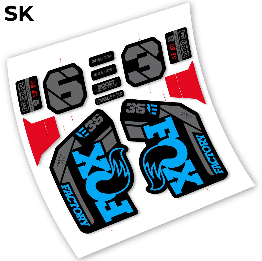 Stickers Fox 36 E Factory 29” MTB compatibles Autocollants fourche VTT 29"