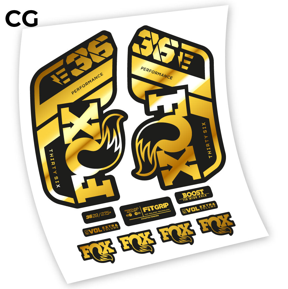 Stickers Fox 36 E 2021 compatibles Autocollants fourche VTT