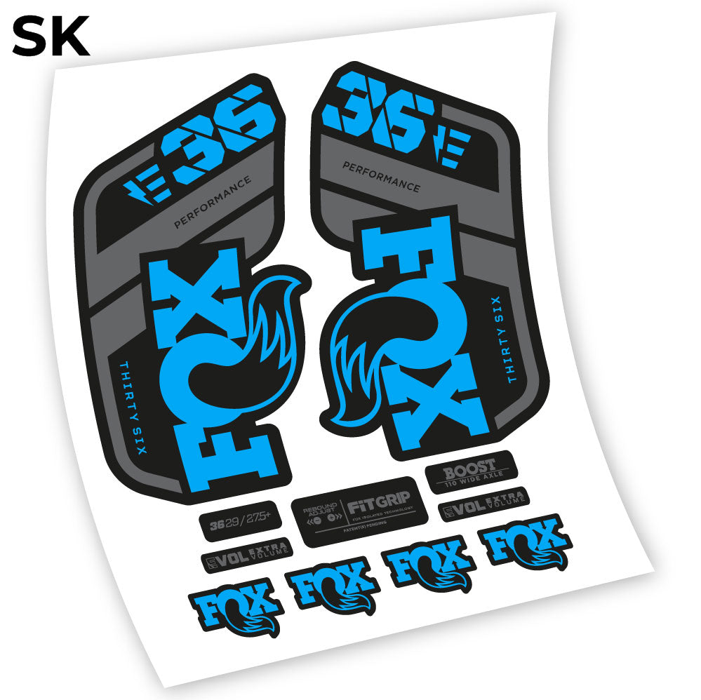 Stickers Fox 36 E 2021 compatibles Autocollants fourche VTT