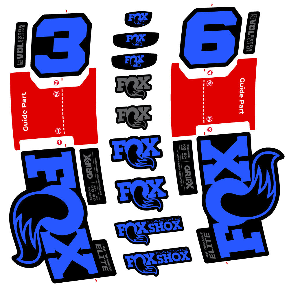 Stickers Fox 36 Performance Elite compatibles - Autocollants fourche VTT