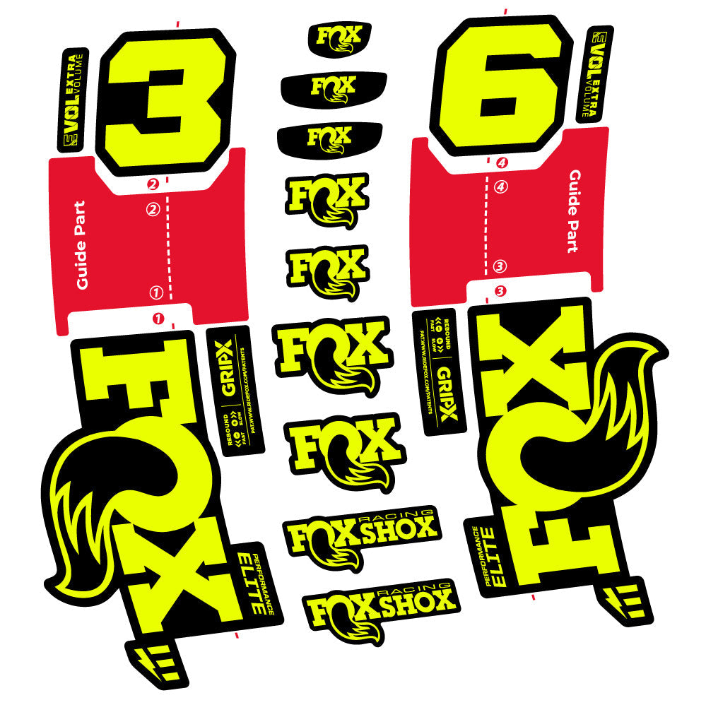 Stickers FOX 36 Performance Elite EOptimized compatibles Autocollants fourche VTT 29"