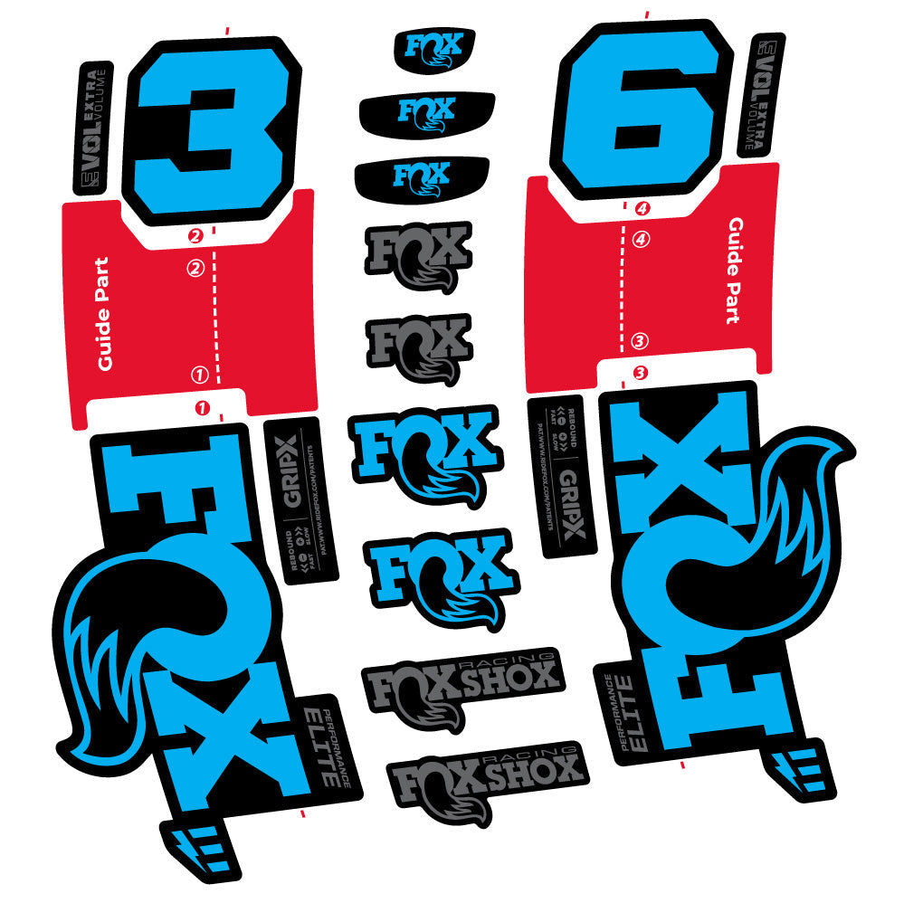 Stickers FOX 36 Performance Elite E-Optimized compatibles - Autocollants fourche VTT