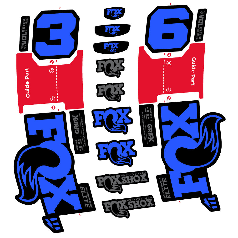 Stickers FOX 36 Performance Elite E-Optimized compatibles - Autocollants fourche VTT