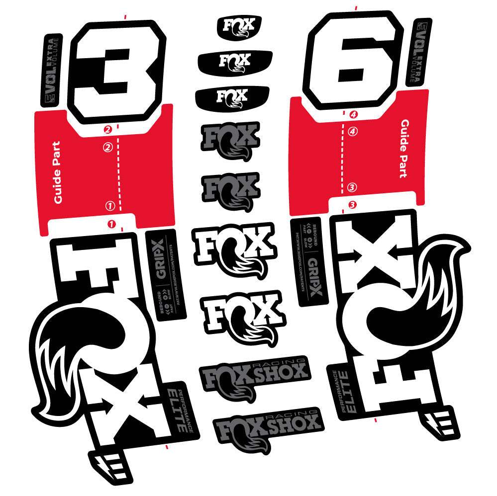 Stickers FOX 36 Performance Elite EOptimized compatibles Autocollants fourche VTT 29"